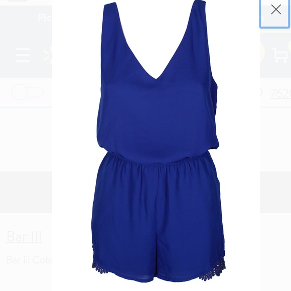 Bar lll cobalt blue romper size m - Picture 2 of 3